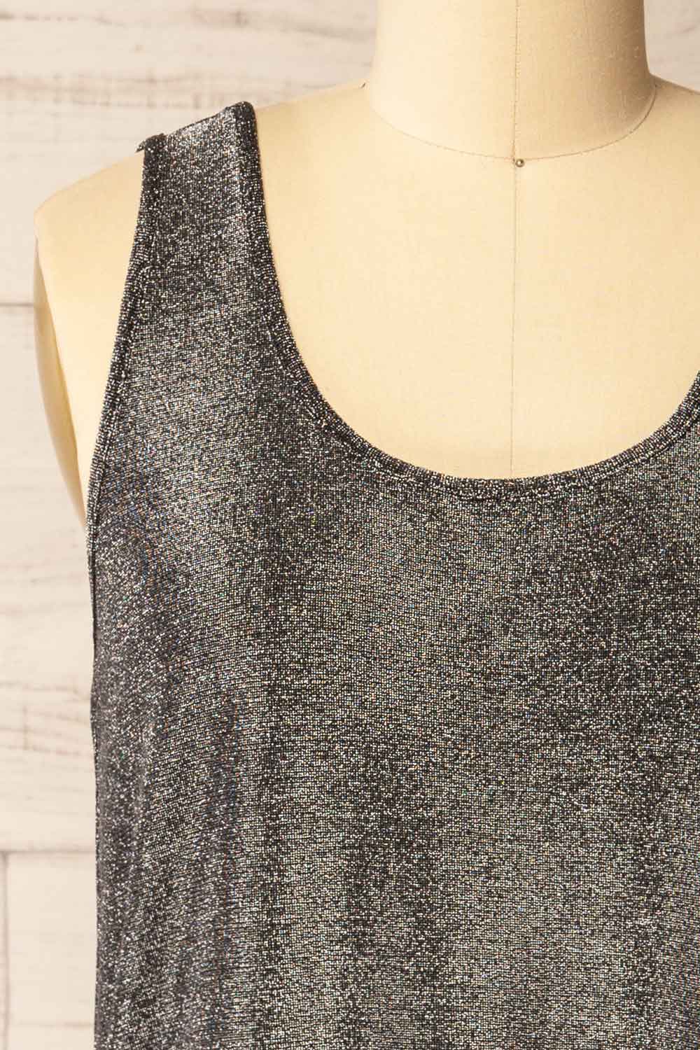Izegem Shimmery Silver Top | La petite garçonne front