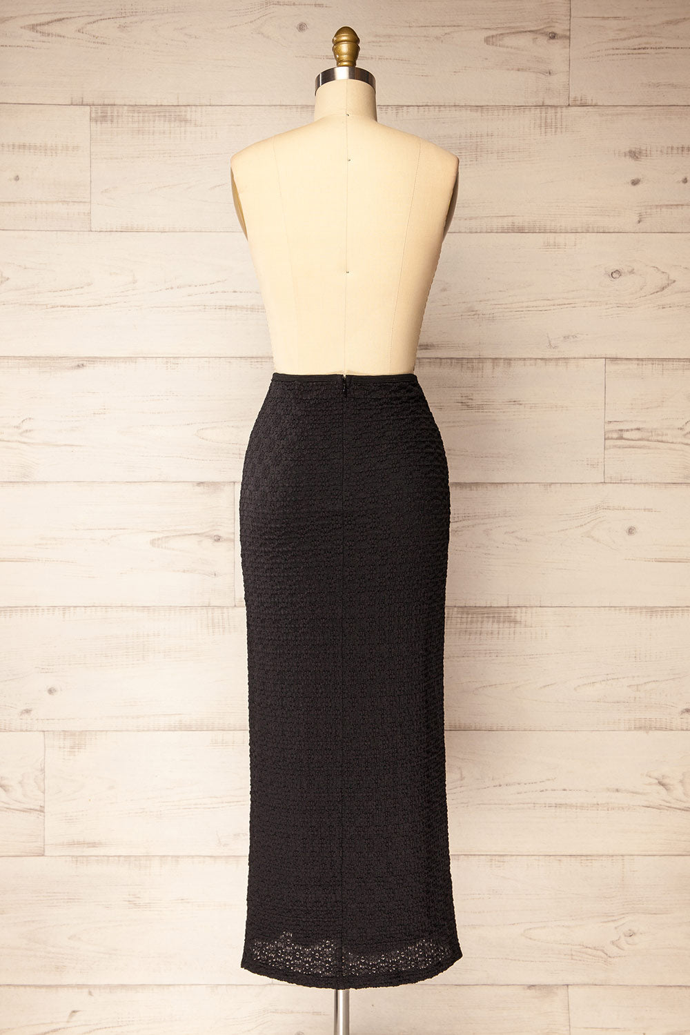 Izumi Fitted Midi Black Skirt | La petite garçonne back view