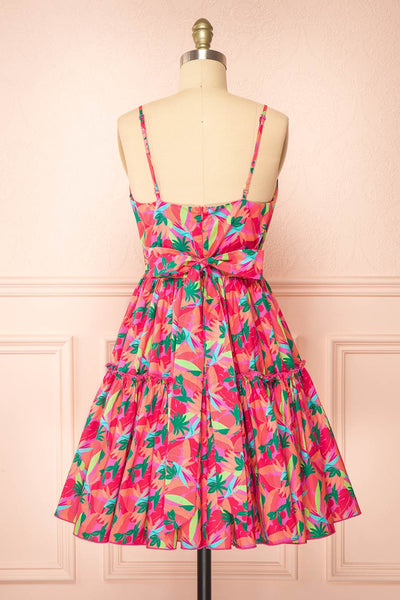Jacintha Colorful Short A-line Dress | Boutique 1861 back view