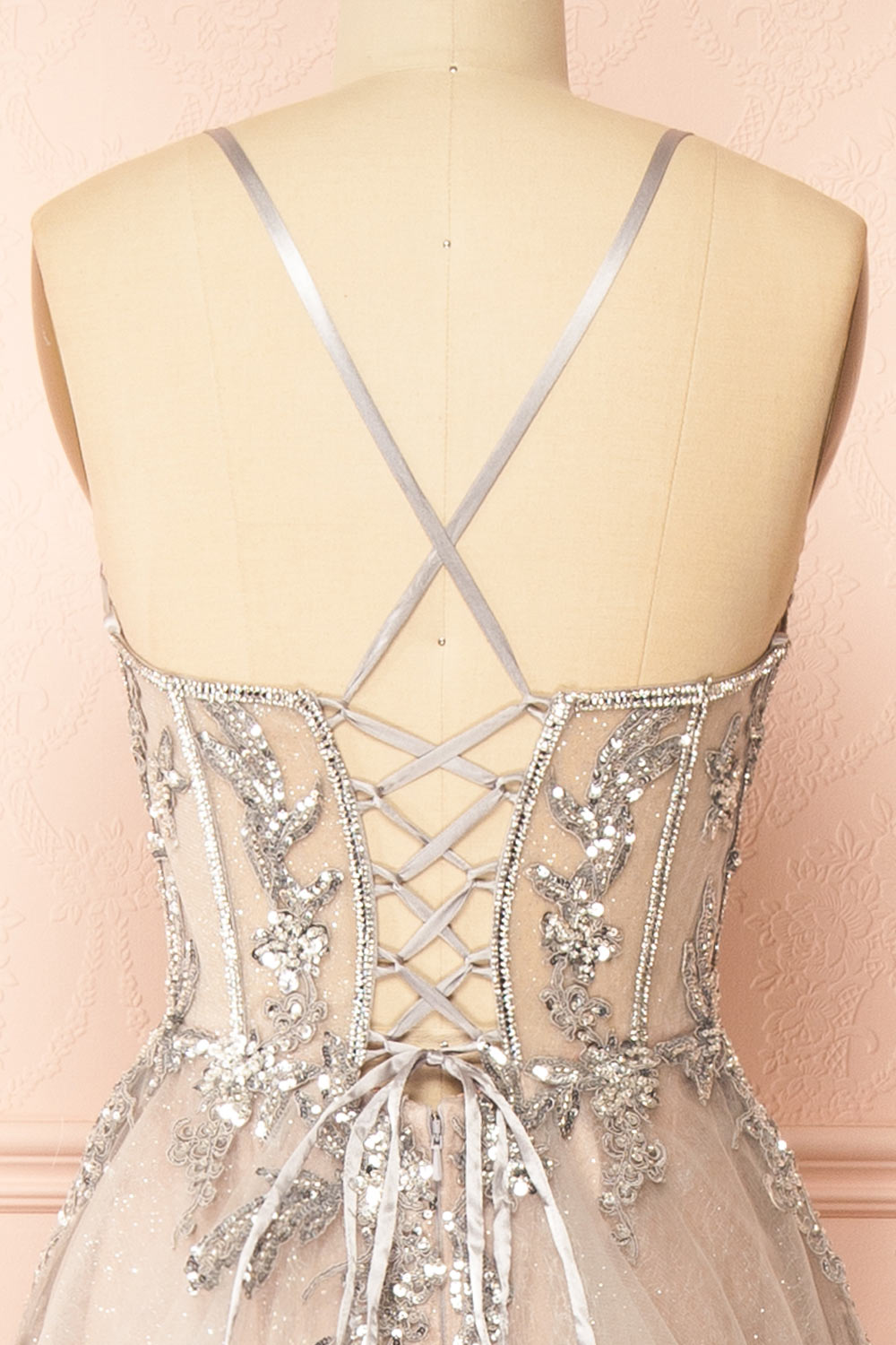 Jackie Glittery Beaded Maxi Dress | Boutique 1861 back