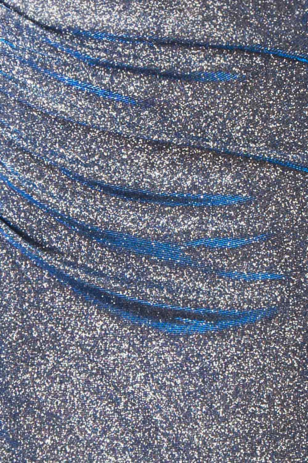 Jadia Blue Grey Sparkly Corset & Skirt Set | Boutique 1861 fabric