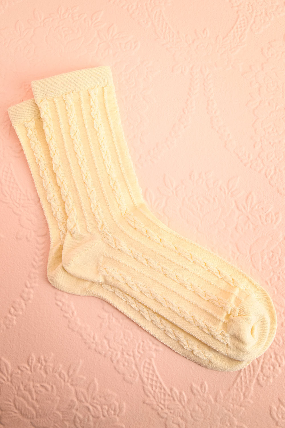 Jalia White Cable Knit Socks | Boutique 1861 view