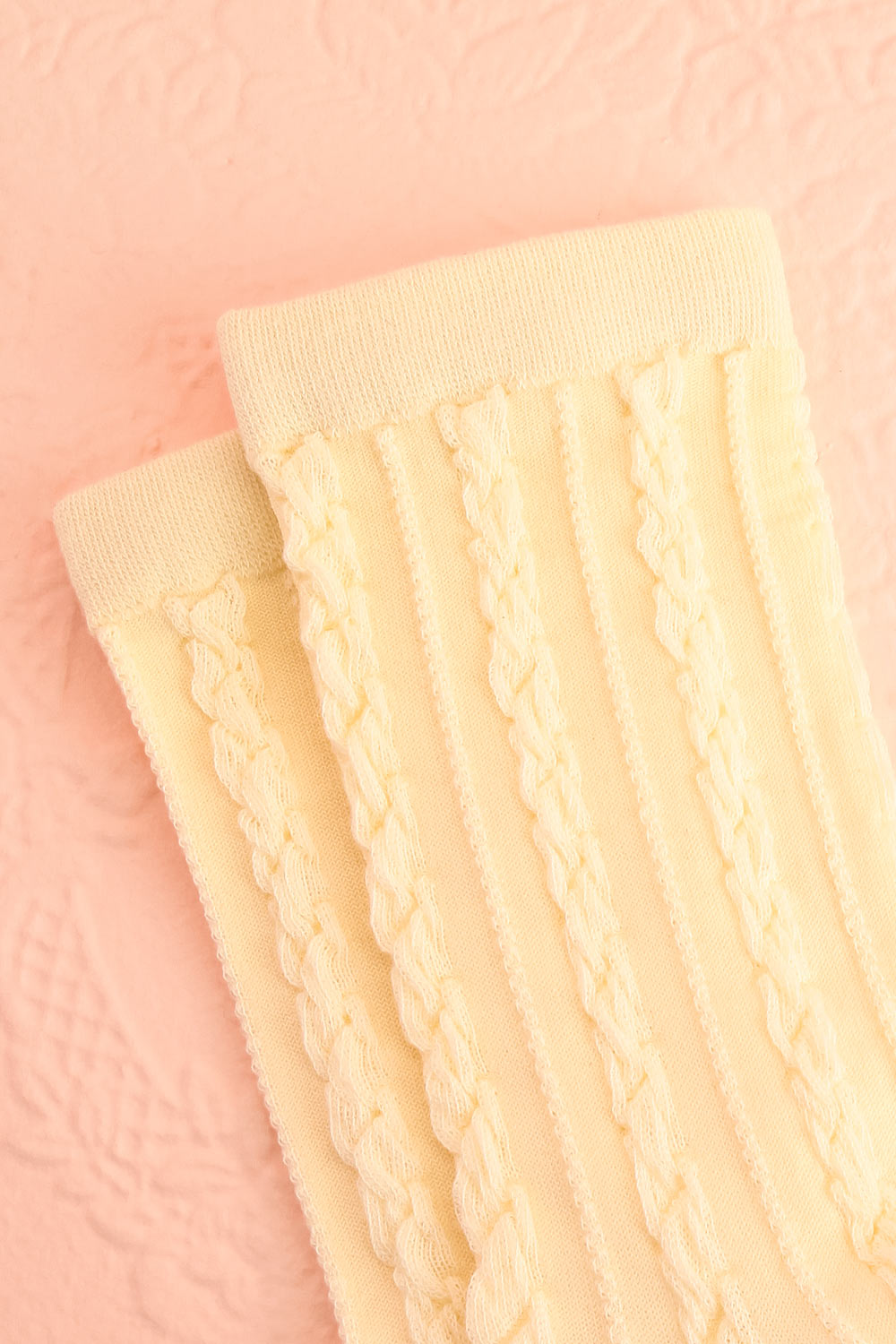 Jalia White Cable Knit Socks | Boutique 1861 close-up