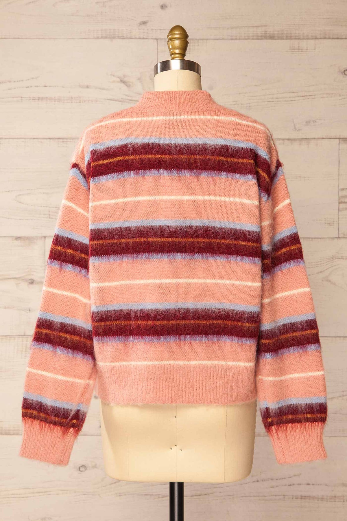back view of Jambi Striped Brushed Knit Sweater at La petite garçonne