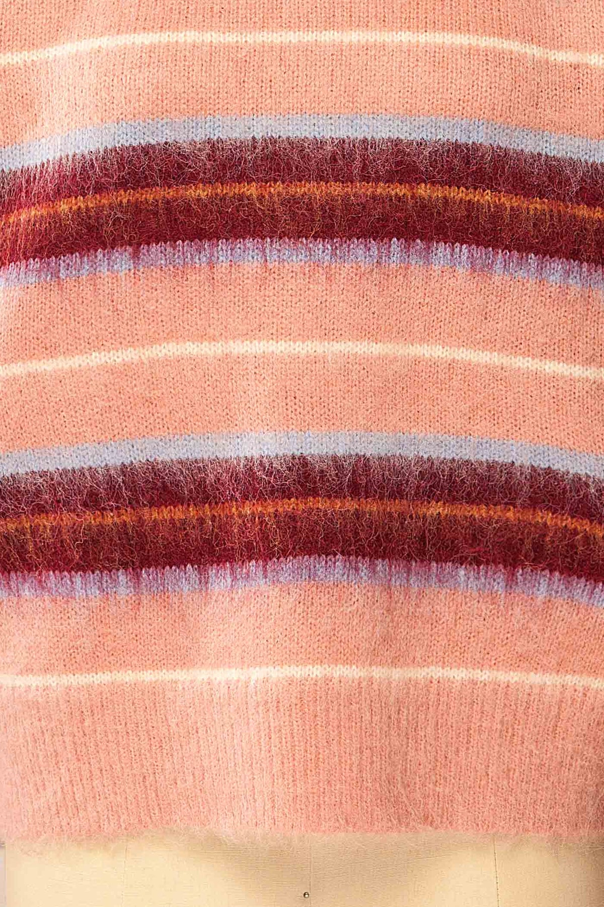 fabric view of Jambi Striped Brushed Knit Sweater at La petite garçonne