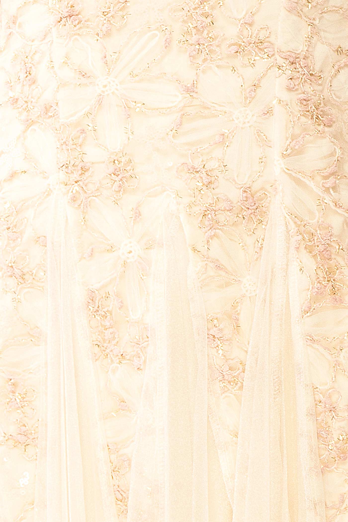Jamie Pink Midi Dress with Floral Lace | Boutique 1861 fabric