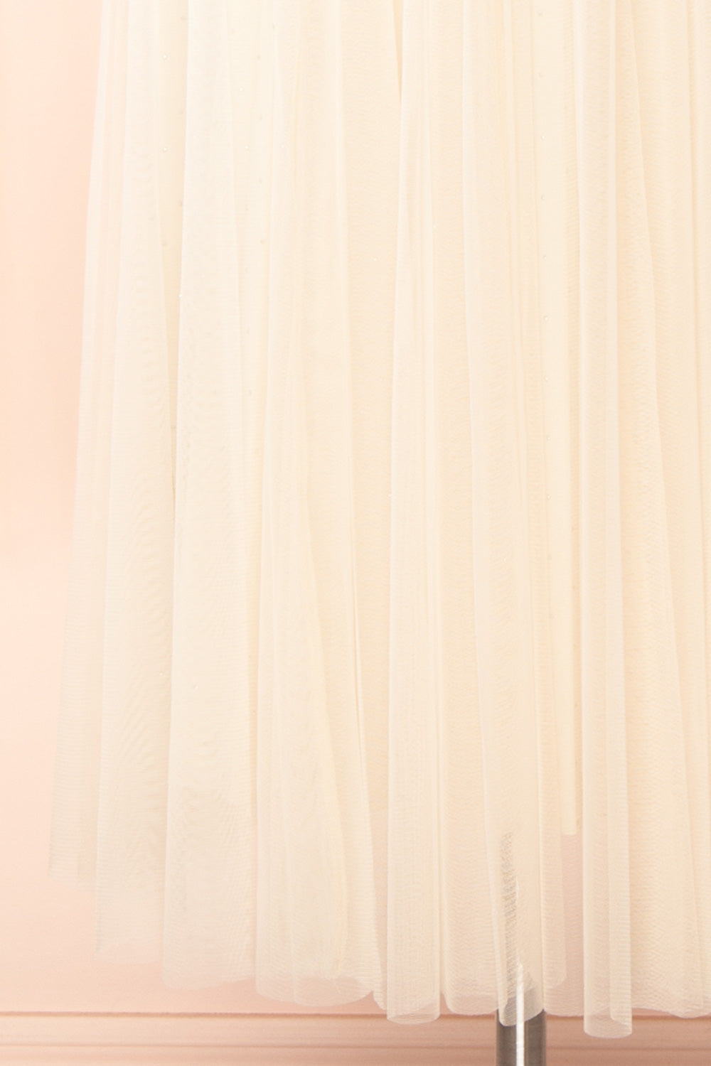 Jamina Long Pleated Tulle Ivory Skirt with Rhinestones | Boutique 1861 bottom