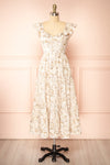 Janessa Floral Midi Dress w/ Ruffles | Boutique 1861 front view