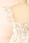Janessa Floral Midi Dress w/ Ruffles | Boutique 1861  back
