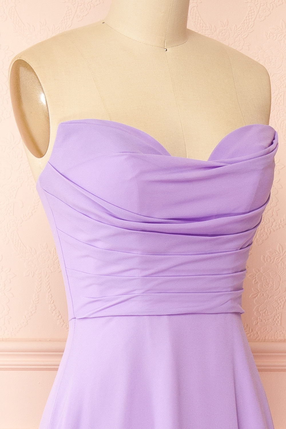 Janie Lavender | Chiffon Maxi Dress with Sweetheart Neckline