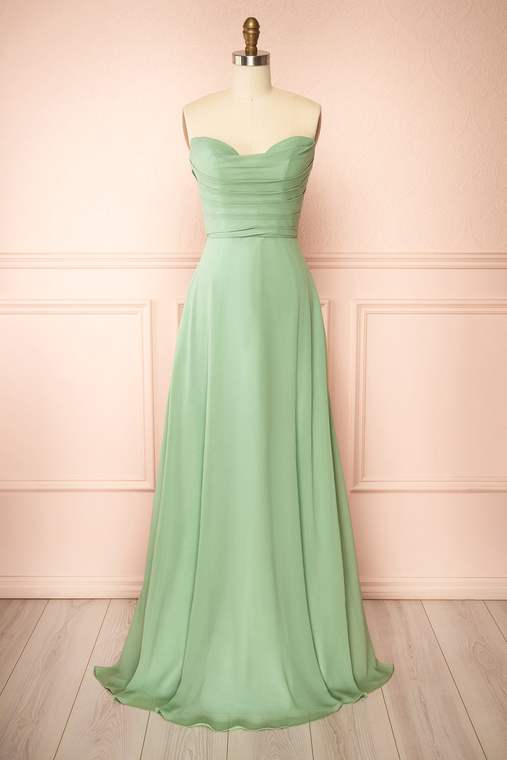 Janie Mint Chiffon Maxi Dress w/ Neck Scarf | Boutique 1861 Janie Mint Chiffon Maxi Dress w/ Neck Scarf | Boutique 1861