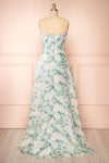 Janine Light Blue Strapless Floral Maxi Dress | Boutique 1861  back view