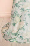 Janine Light Blue Strapless Floral Maxi Dress | Boutique 1861  bottom