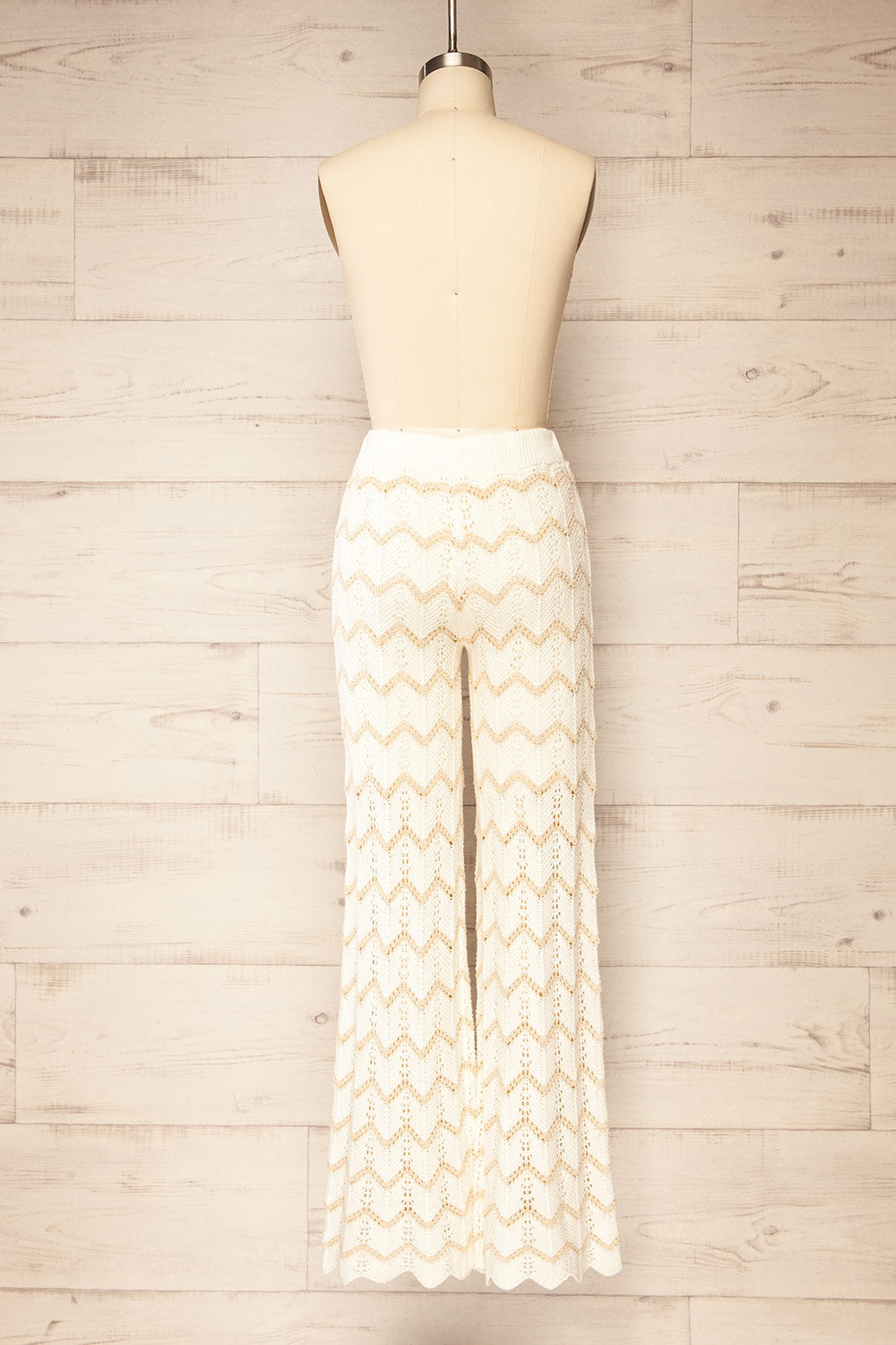 Jankovic High-Waisted Ivory Crochet Pants | La petite garçonne back view