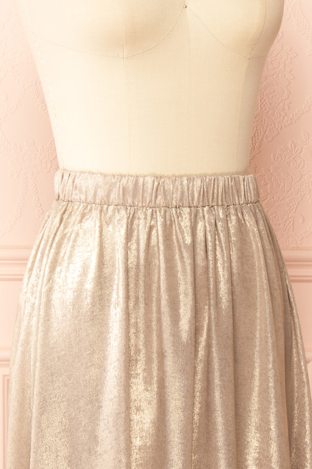 Jasmina Long Golden Skirt | Boutique 1861 side