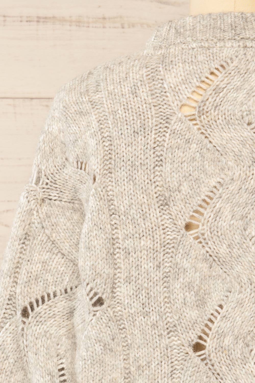 Jaxon Gris Knit Openwork Sweater | La petite garçonne back