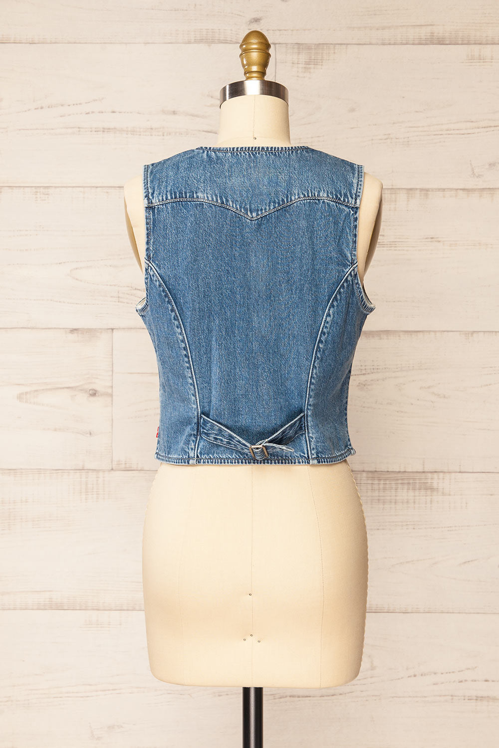 Jaylah Denim Vest w/ Pockets | La petite garçonne back view