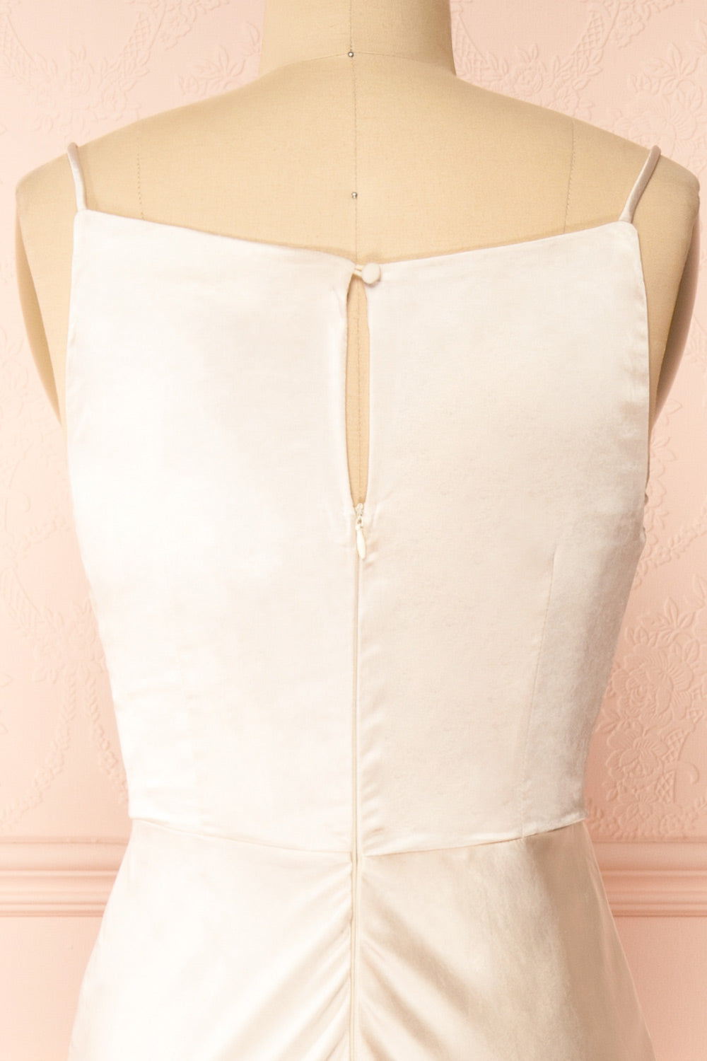 Jazti Champagne Satin Maxi Dress | Boudoir 1861 back