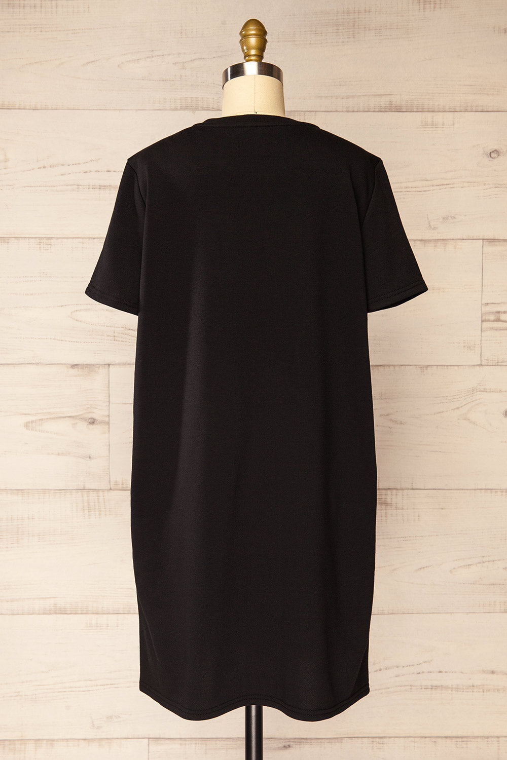 Jerzey Black T-Shirt Dress w/ Pockets | La petite garçonne back view