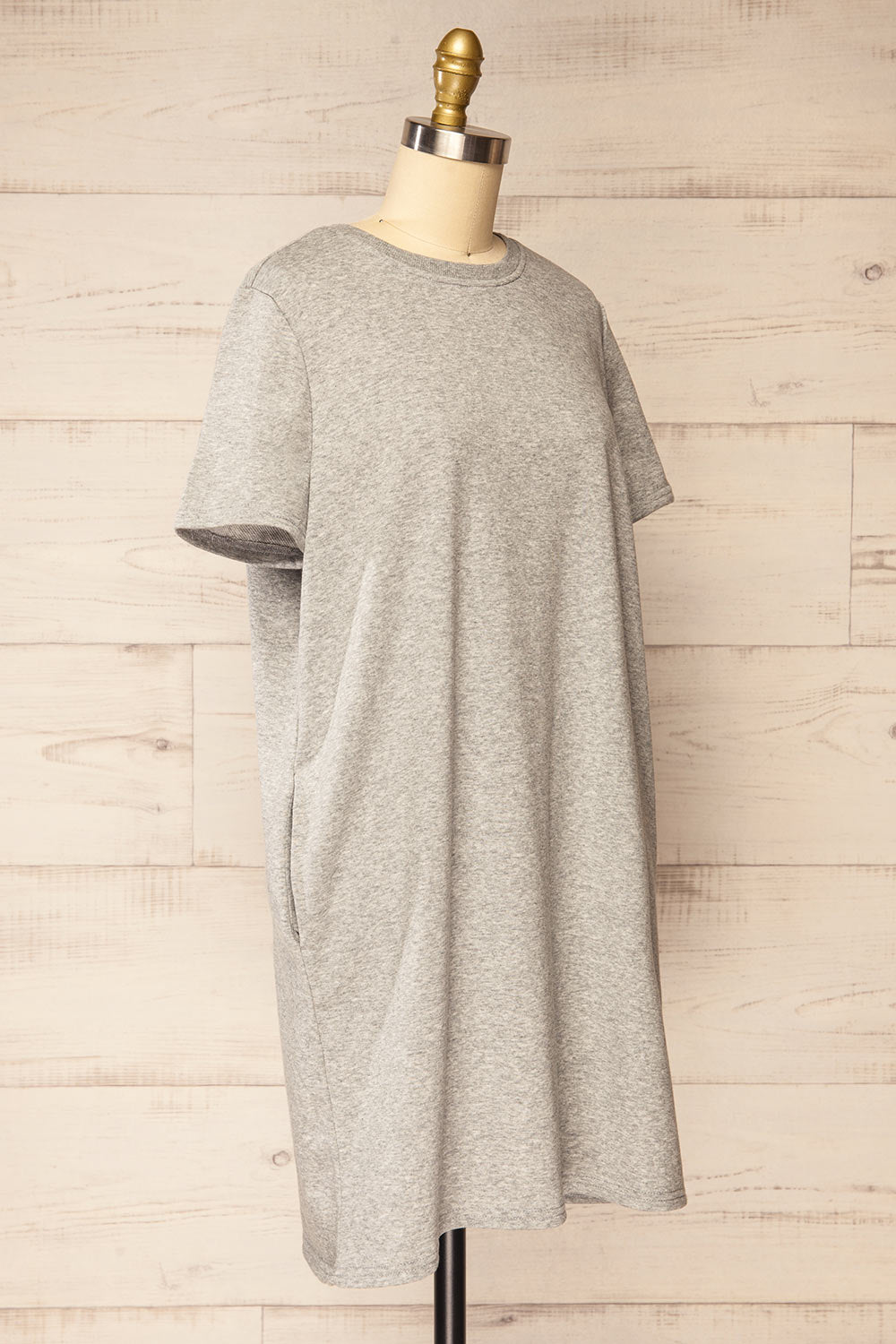 Jerzey Grey T-Shirt Dress w/ Pockets | La petite garçonne side view
