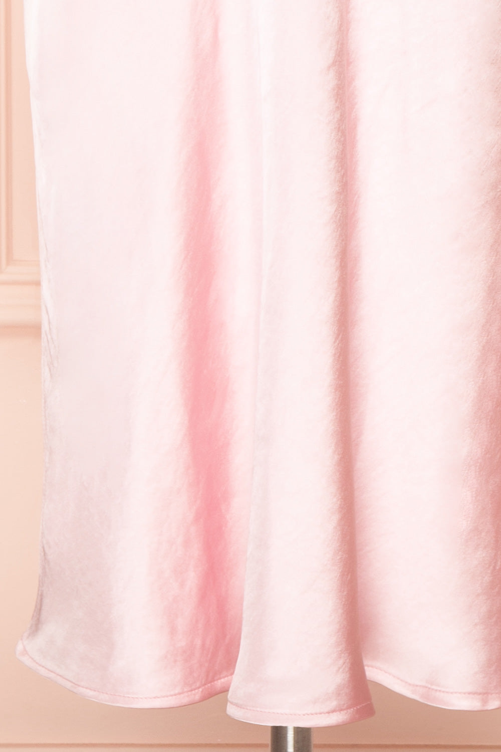 Jessie Pink Cowl Neck Satin Slip Dress w/ Open Back | Boutique 1861 bottom