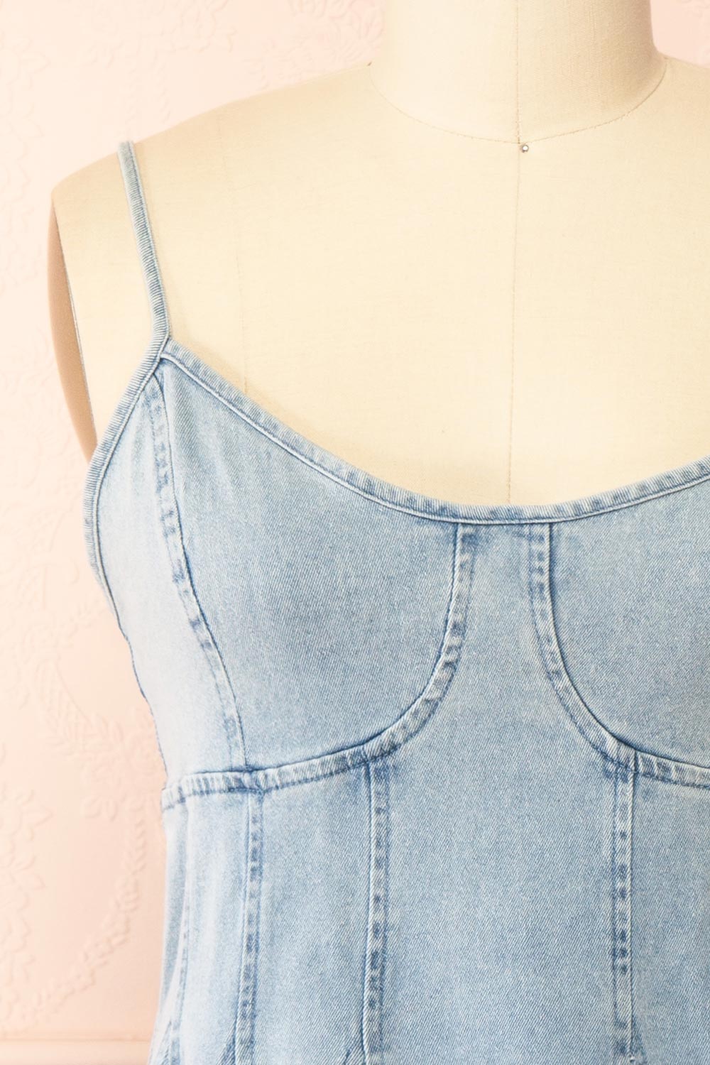 Jihane Light Blue Short Denim Dress | Boutique 1861 front