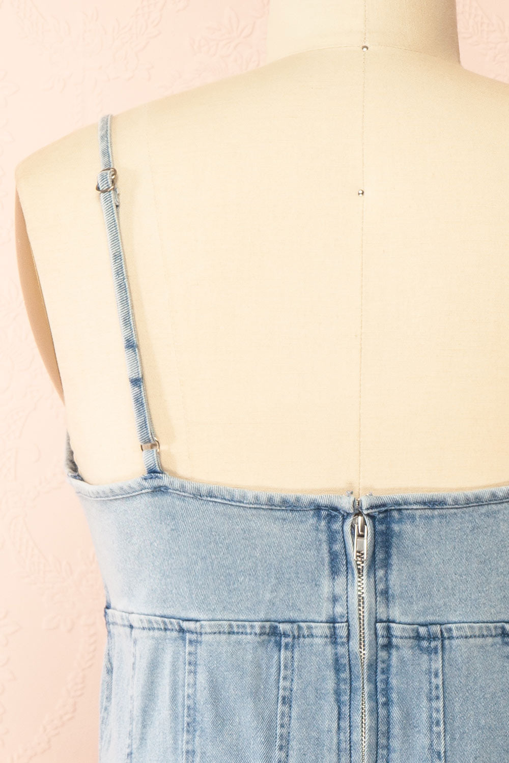 Jihane Light Blue Short Denim Dress | Boutique 1861 back