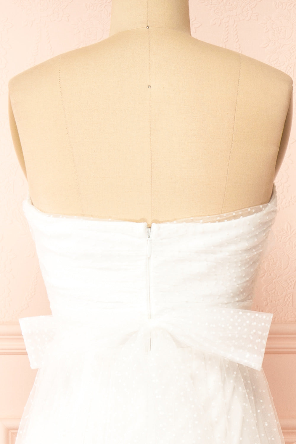 Joanna White Polka Dot Strapless Midi Dress | Boudoir 1861 back