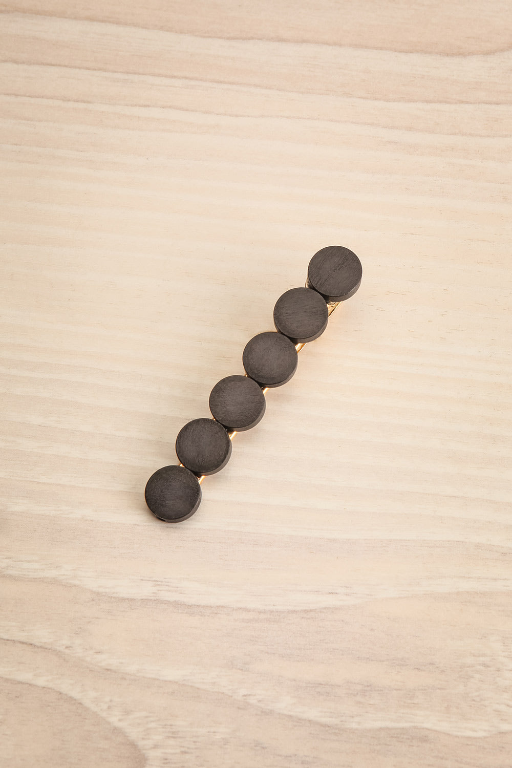 Joelene Black Golden Barrette w/ Wooden Beads | La petite garçonne
