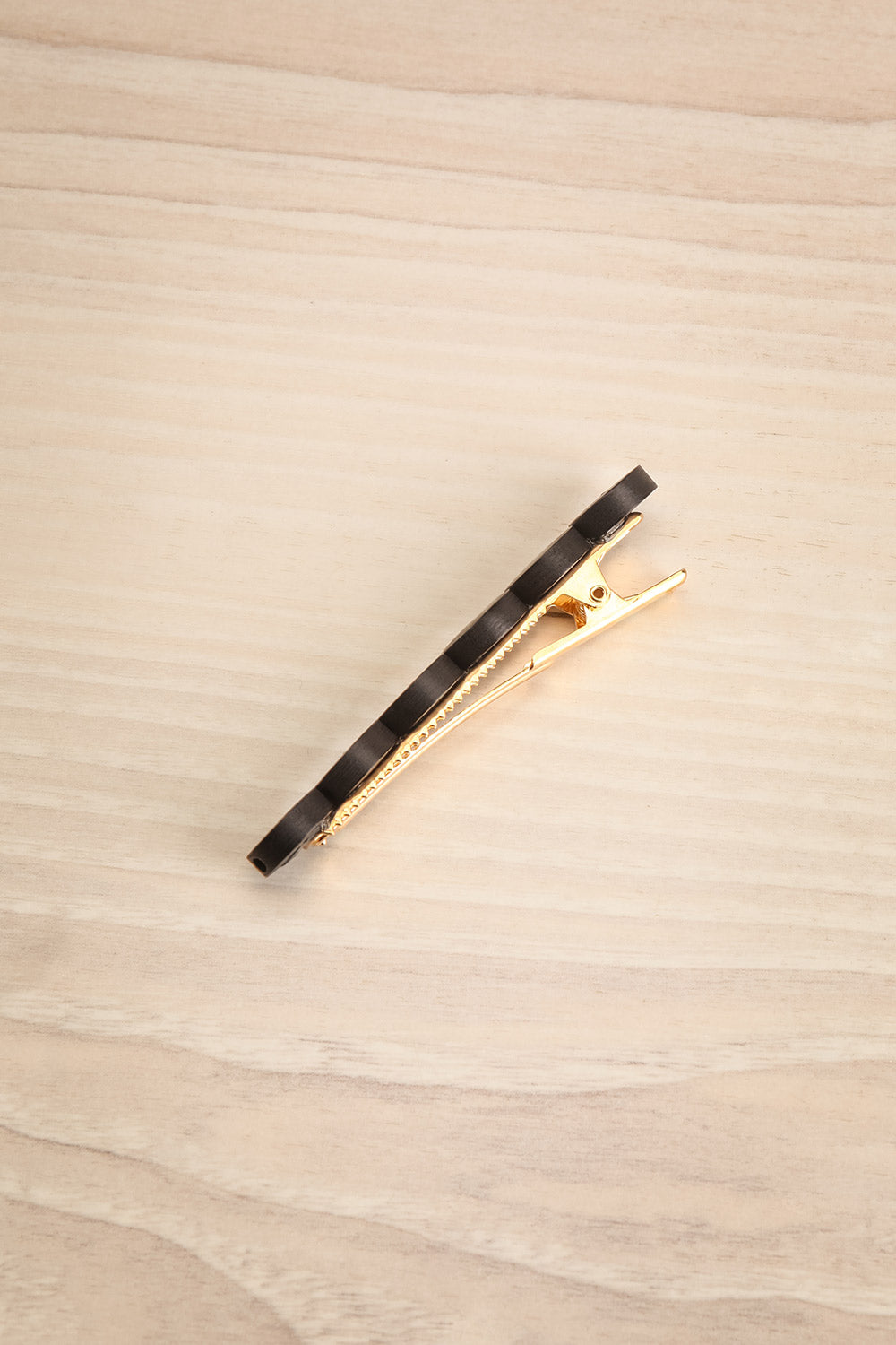 Joelene Black Golden Barrette w/ Wooden Beads | La petite garçonne side