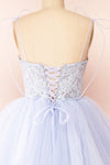 Jordina Tiered Lavender Blue Maxi Dress | Boudoir 1861 nude back