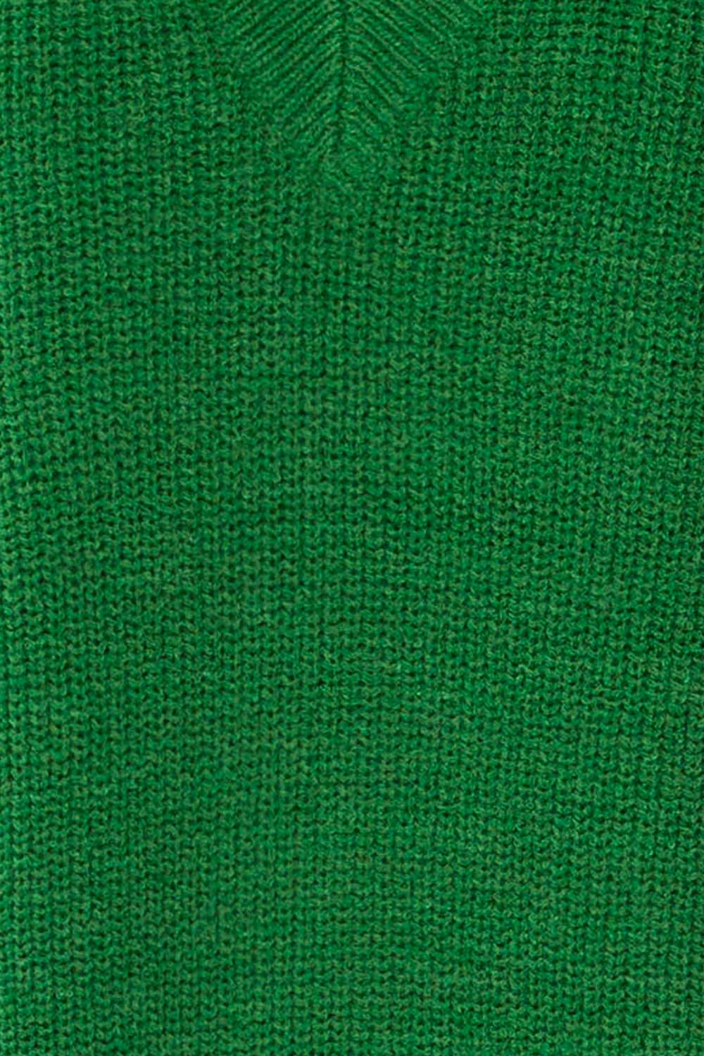Jory Green Knit Midi Dress | La petite garçonne fabric