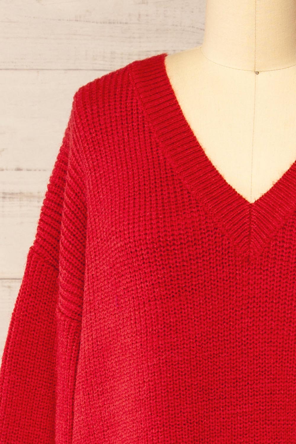 Jory Red Knit Midi Dress | La petite garçonne front