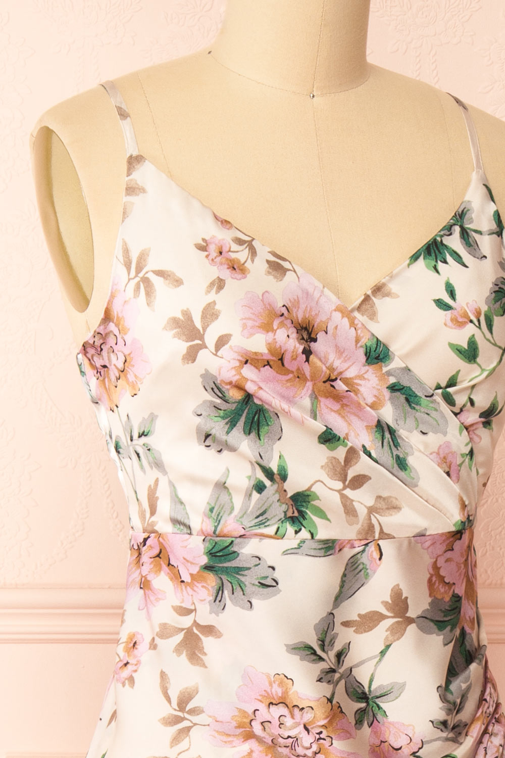 Joulanne Floral Maxi Dress with High Slit | Boutique 1861 side close-up