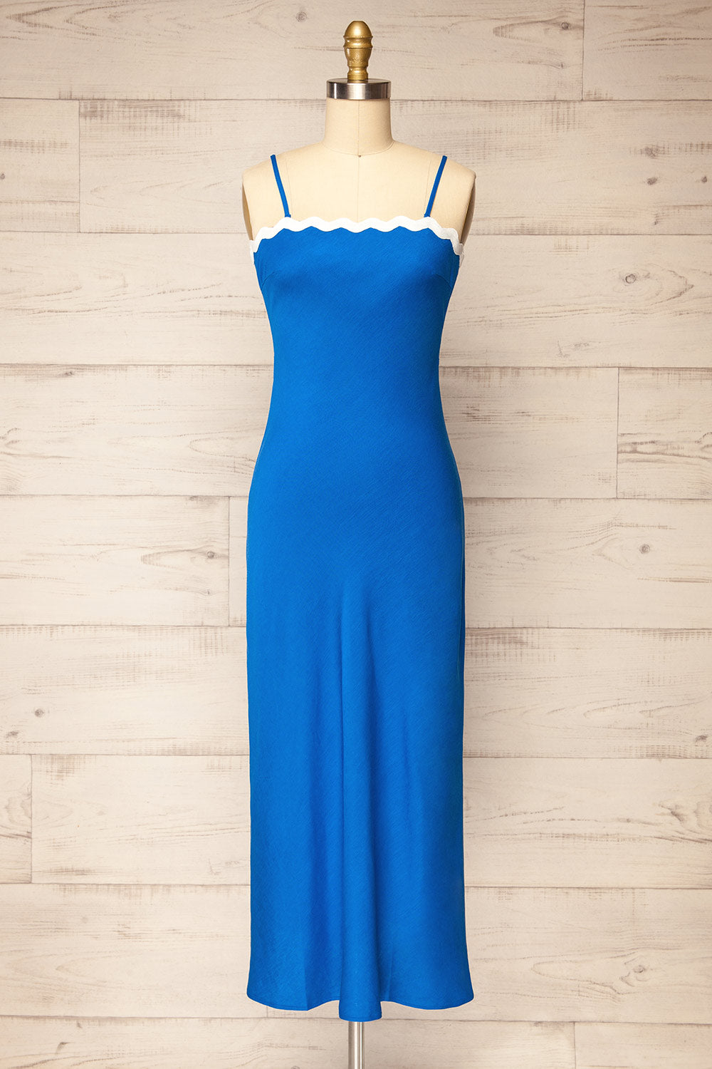 Juarez Long Blue A-Line Dress | La petite garçonne front view