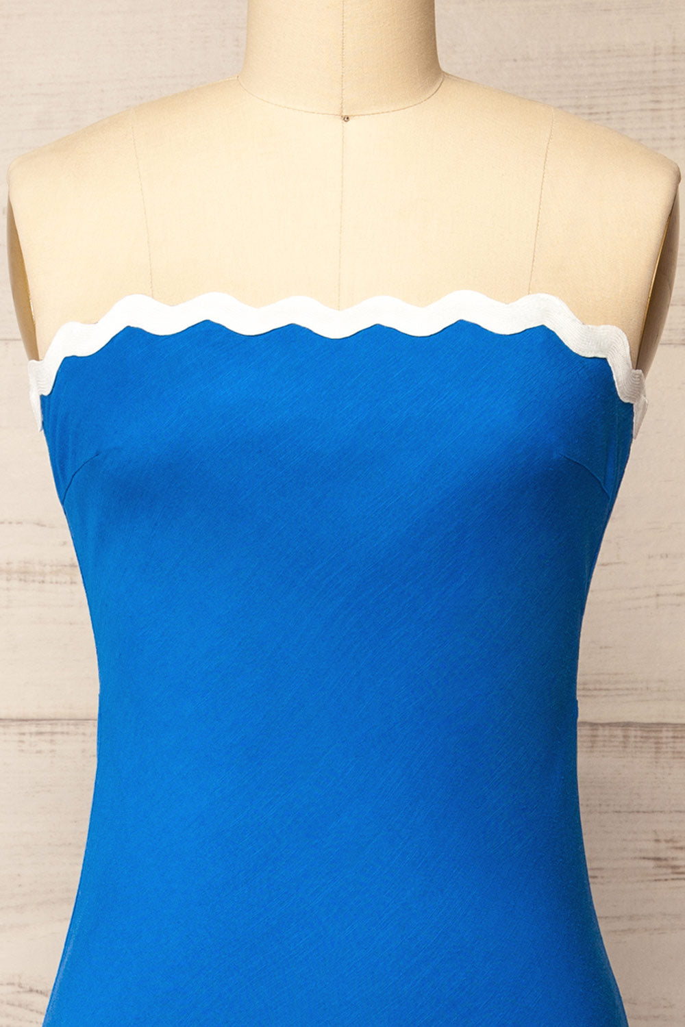 Juarez Long Blue A-Line Dress | La petite garçonne fabric