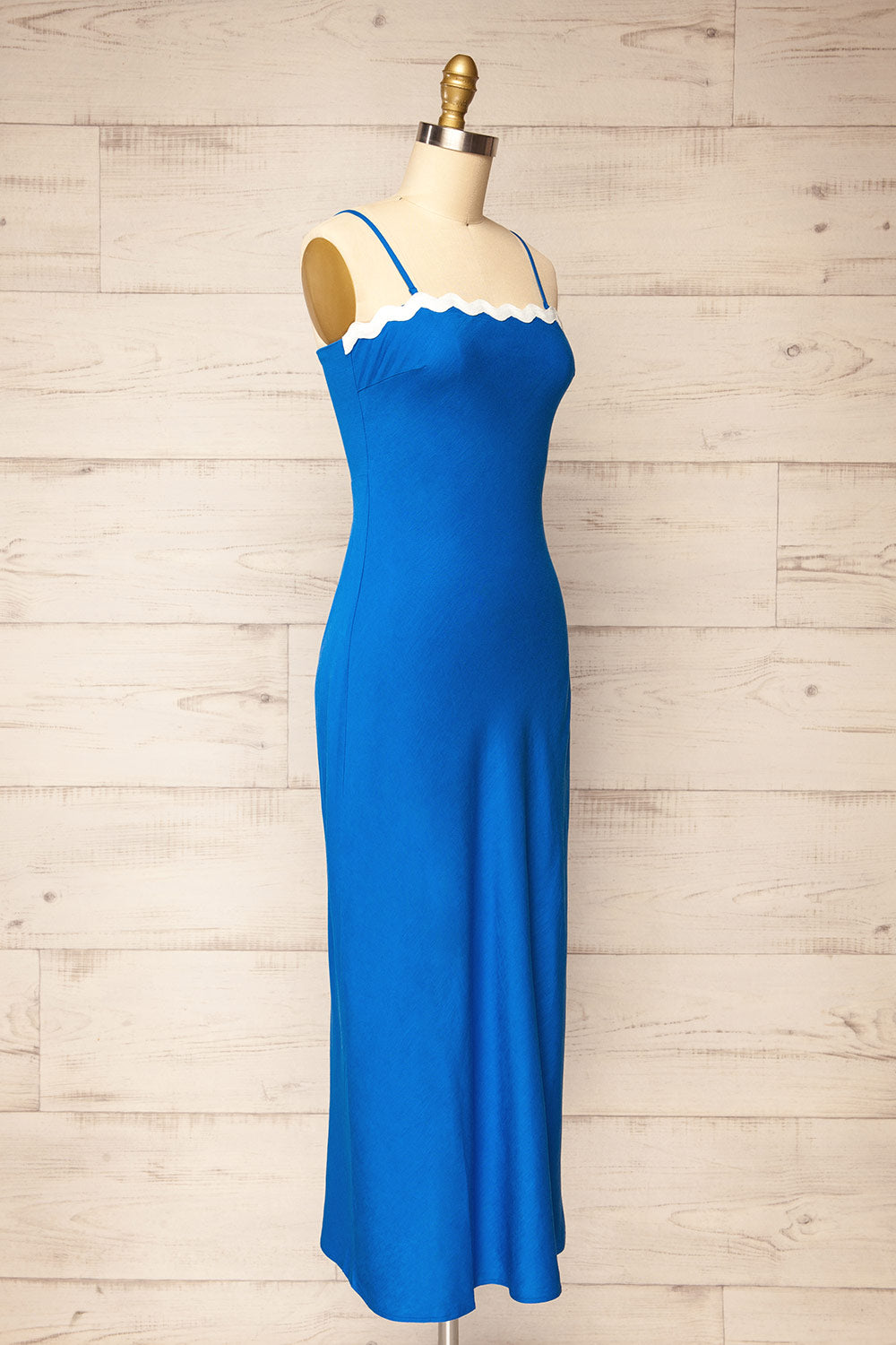 Juarez Long Blue A-Line Dress | La petite garçonne side view