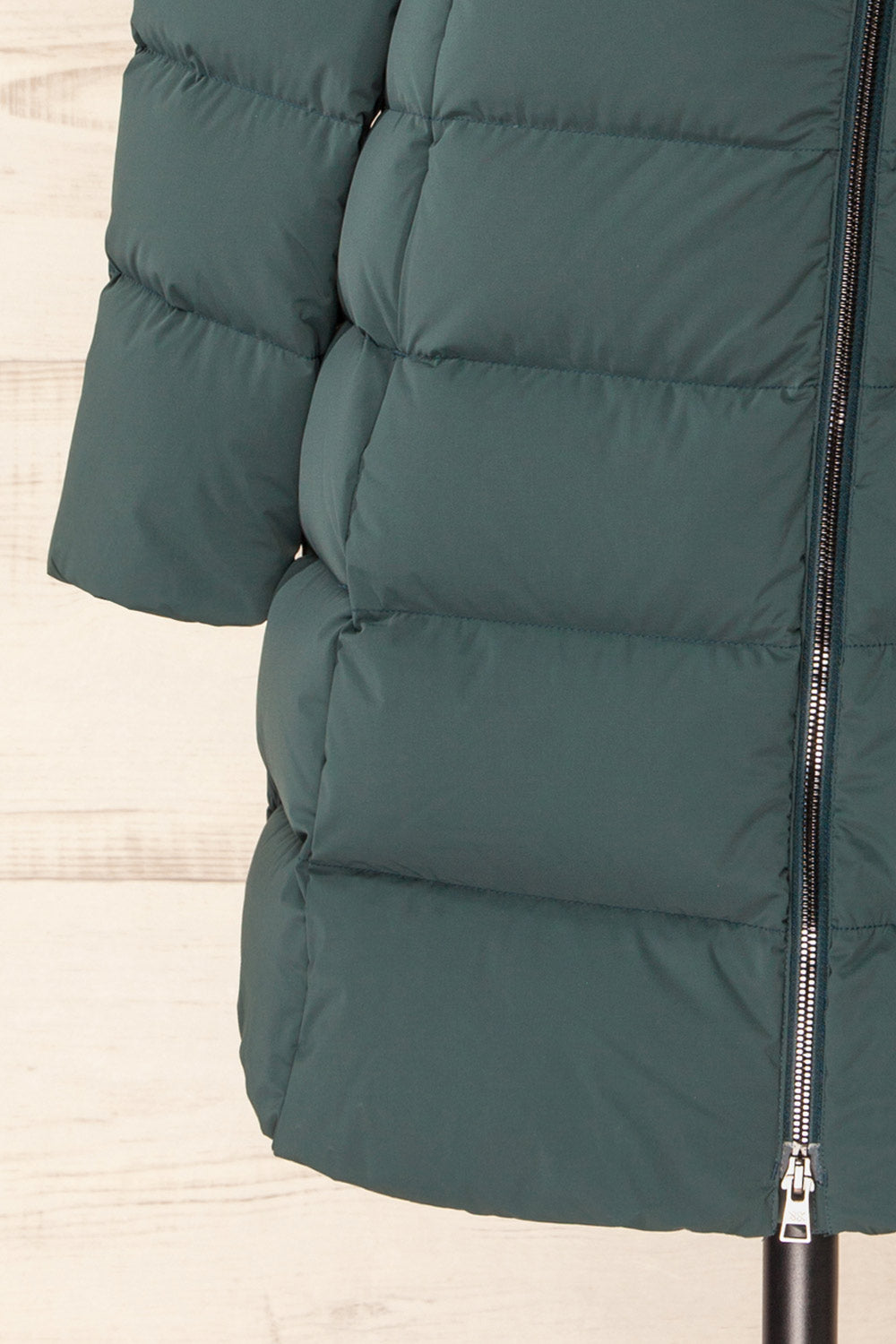 Judie Teal Midi Down Coat by Soia & Kyo | La petite garçonne sleeve