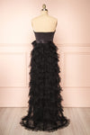 Jurin Black Bustier Maxi Dress w/ Ruffled Tulle | Boutique 1861 back view
