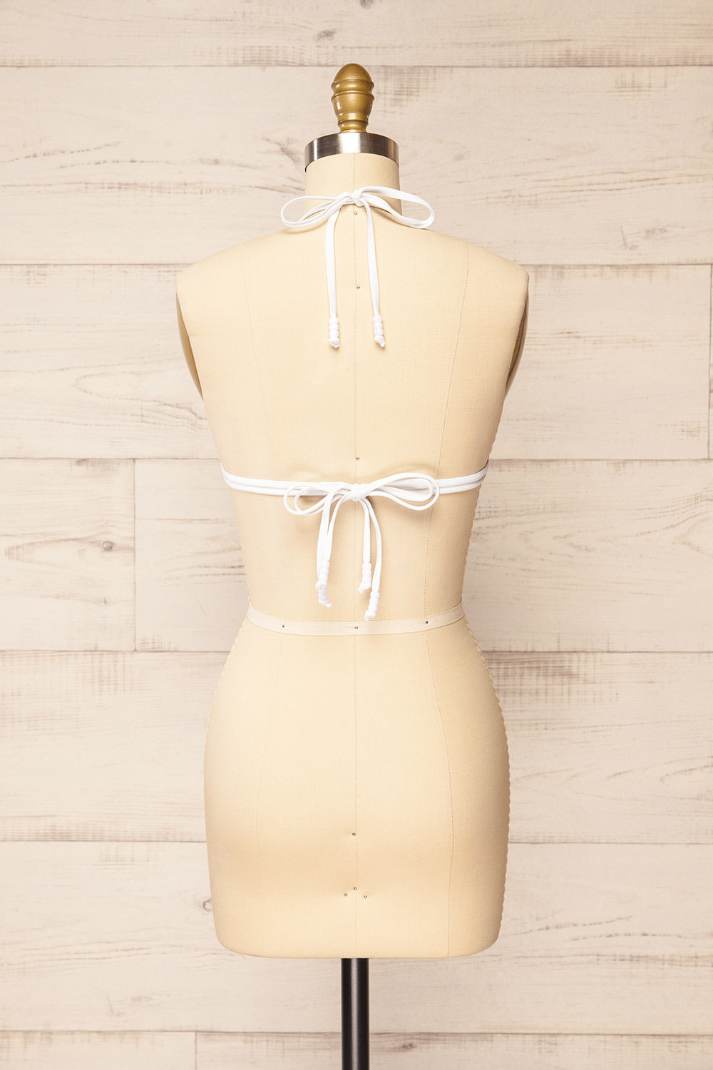Kabba White Textured Bikini Top | La petite garçonne back view