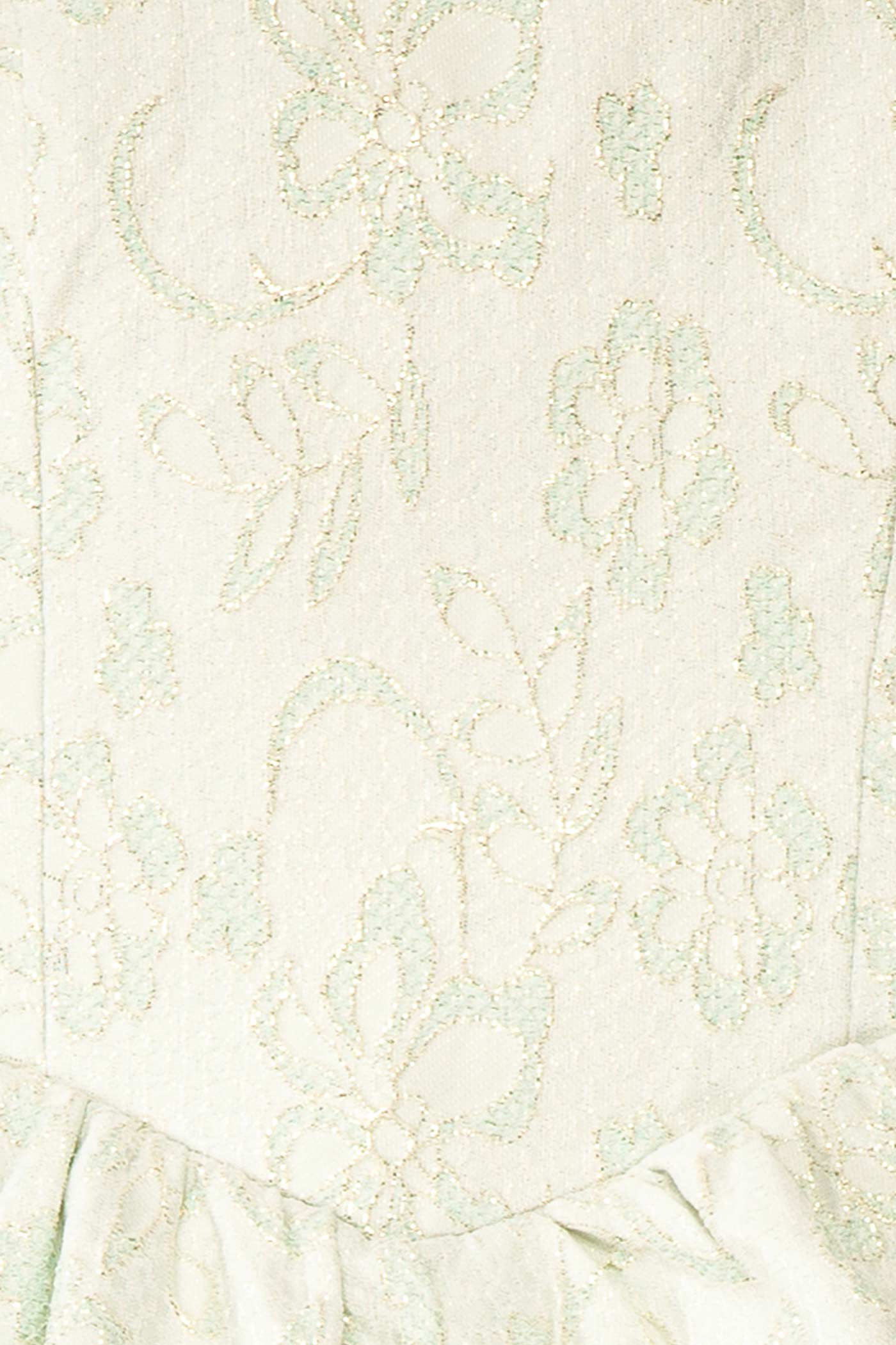 Kaeris | Sage Floral Shimmering Jacquard High-Low Dress
