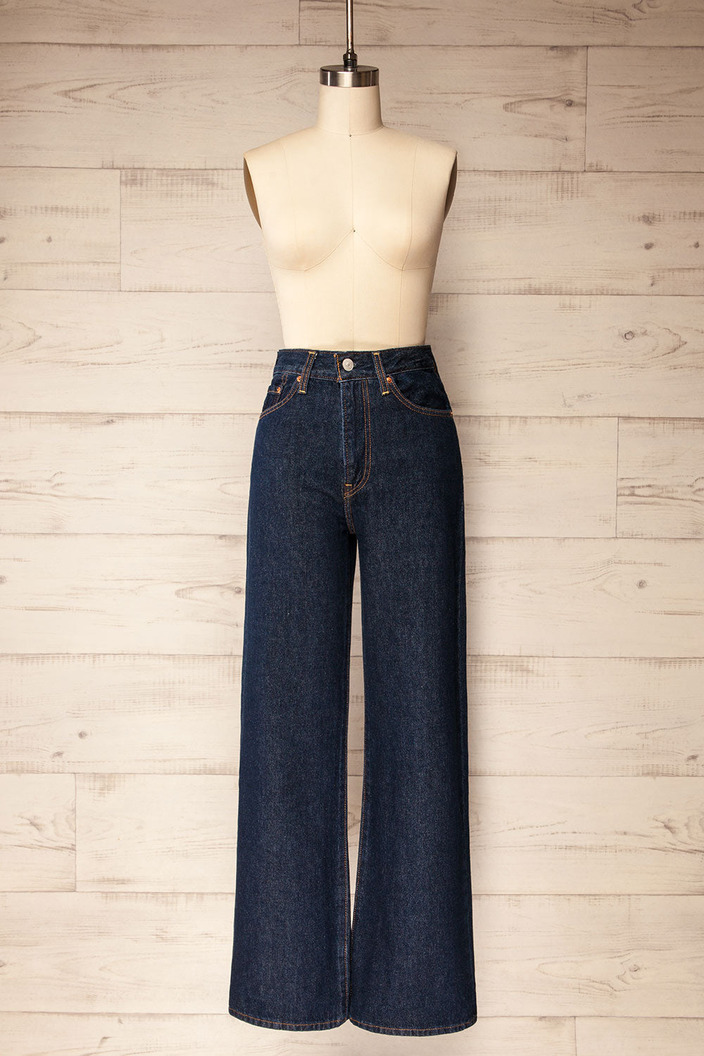 Kage Dark Wash High-Waisted Wide-Leg Jeans | La petite garçonne front view