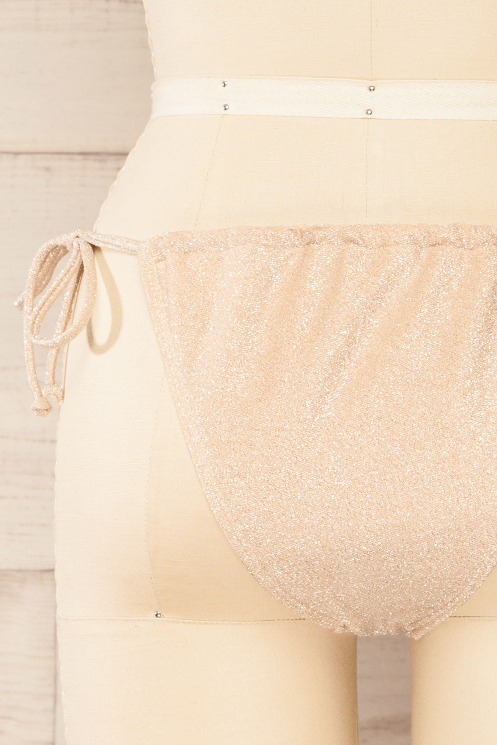 Kailua Sparkly Champagne Swimsuit Bottom | La petite garçonne back