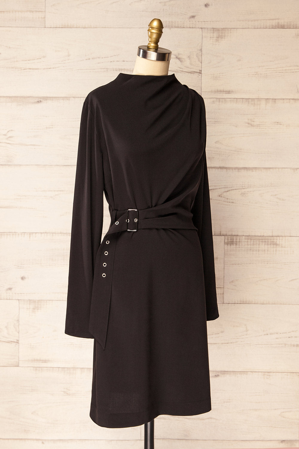 Kakina | Robe Blazer Noire Courte avec Ceinture