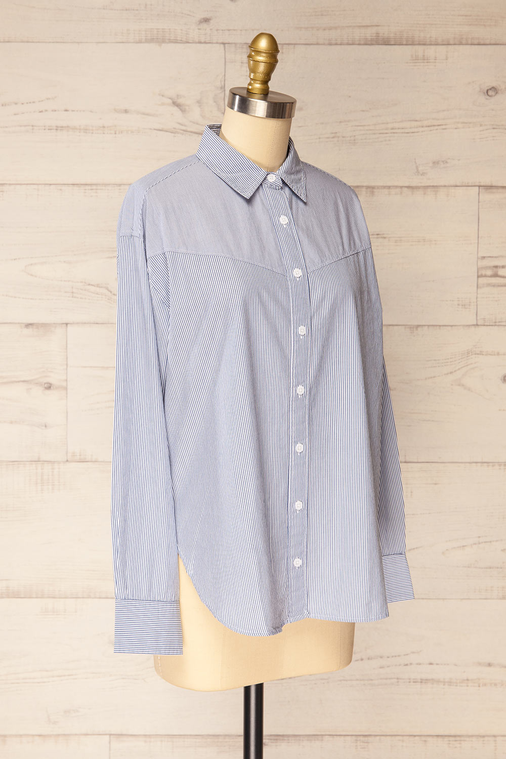 Kameiros Oversized Striped Button-Up Shirt | La petite garçonne side view