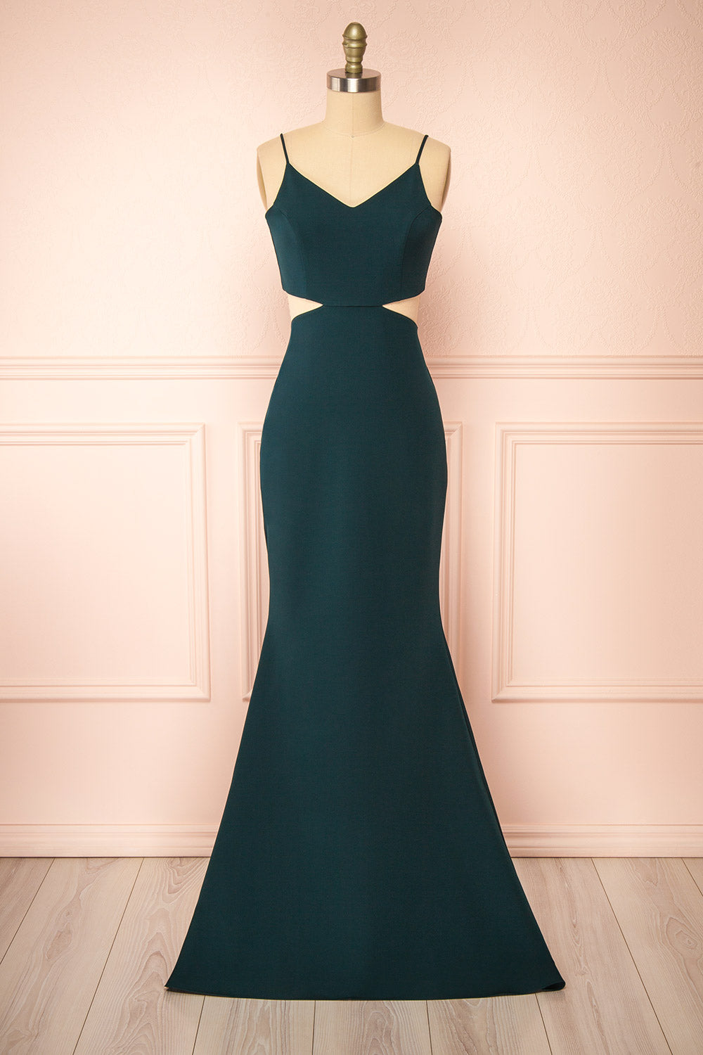 Kamilla Green Maxi Mermaid Dress with Cut-Outs par Arti Gogna | La petite garonne 2X-Large Kamilla Green Maxi Mermaid Dress with Cut-Outs par Arti Gogna | La petite garonne 2X-Large