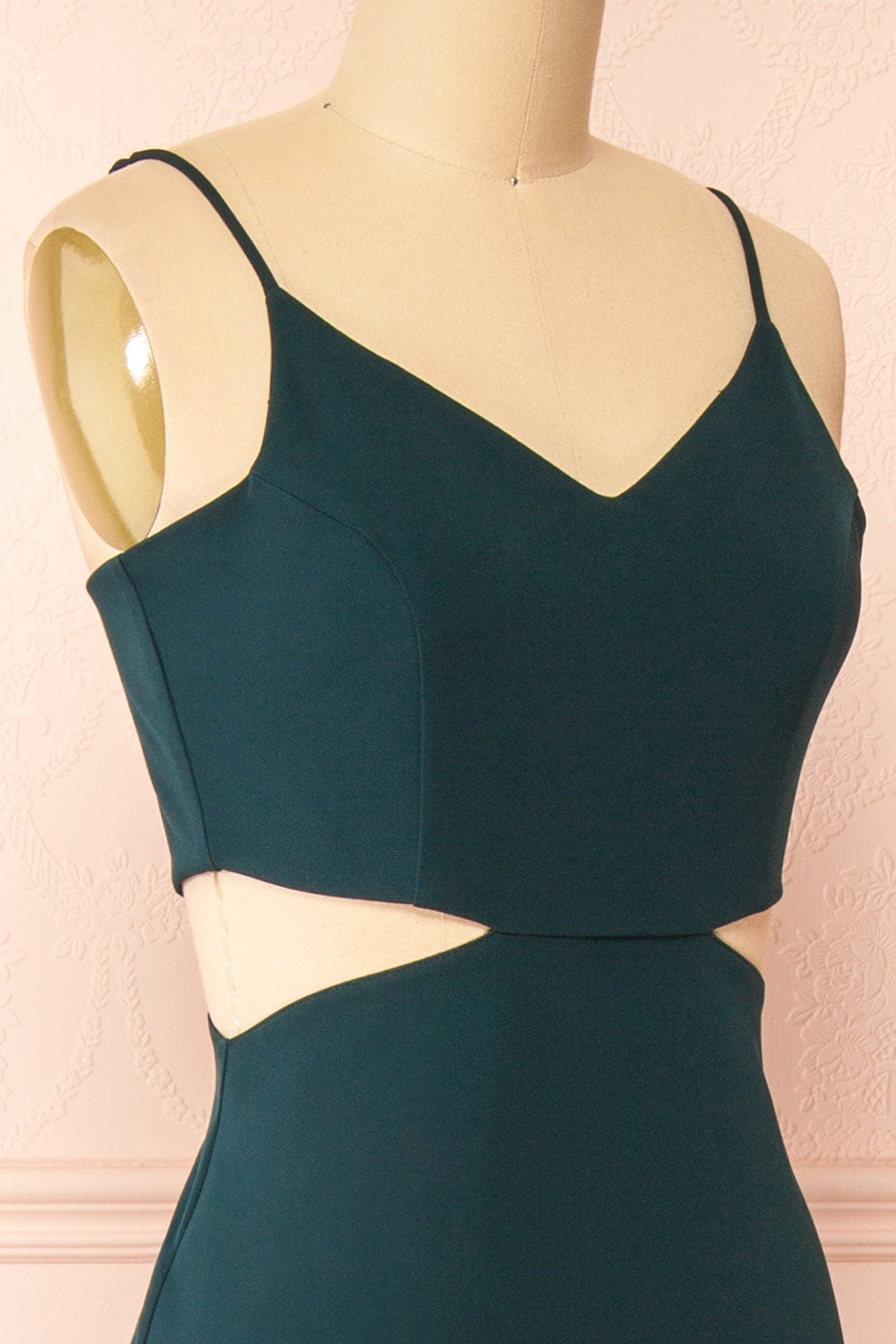 Kamilla Green Maxi Mermaid Dress w/ Cut-Outs | La petite garçonne side