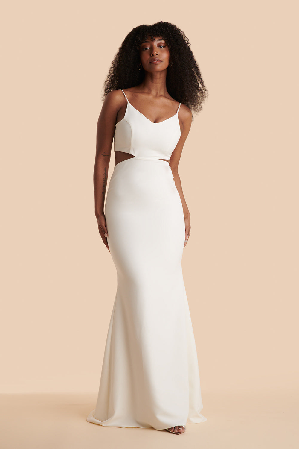 Kamilla Green Maxi Mermaid Dress w/ Cut-Outs | La petite garçonne front model