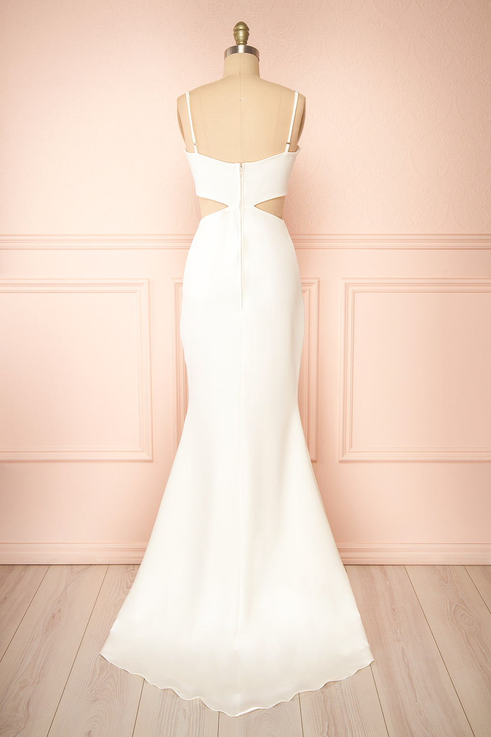 Kamilla Ivory Mermaid Maxi Dress w/ Cut-Outs | Boudoir 1861 back view