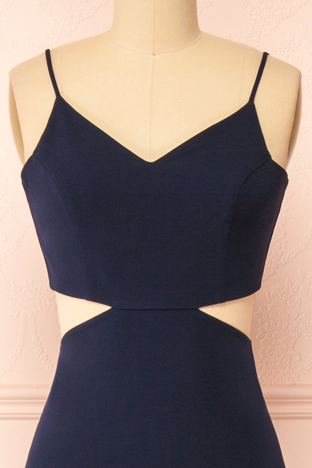 Kamilla Navy Maxi Mermaid Dress w/ Cut-Outs | La petite garçonne front